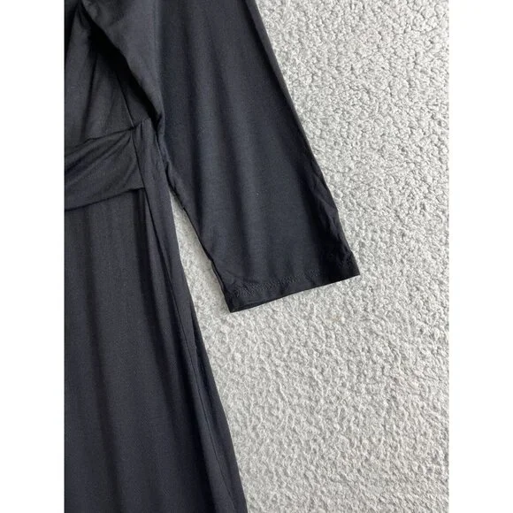 New Pink Blush Maternity Dress Womens Size Large Black Front Knot Long Sleeve - Picture 6 of 15